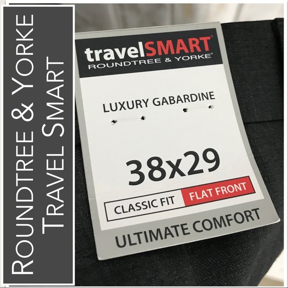 Roundtree & Yorke Travel Smart Classic Fit Dark Grey Men’s Slacks NWT 38… - Picture 5 of 7